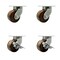 Service Caster 6'' Heavy Duty High Temp Phenolic Swivel Caster Set with 2 Brakes , 4PK CRAN-SCC-KP92S630-PHRHT-2-SLB-2 - alternate 1